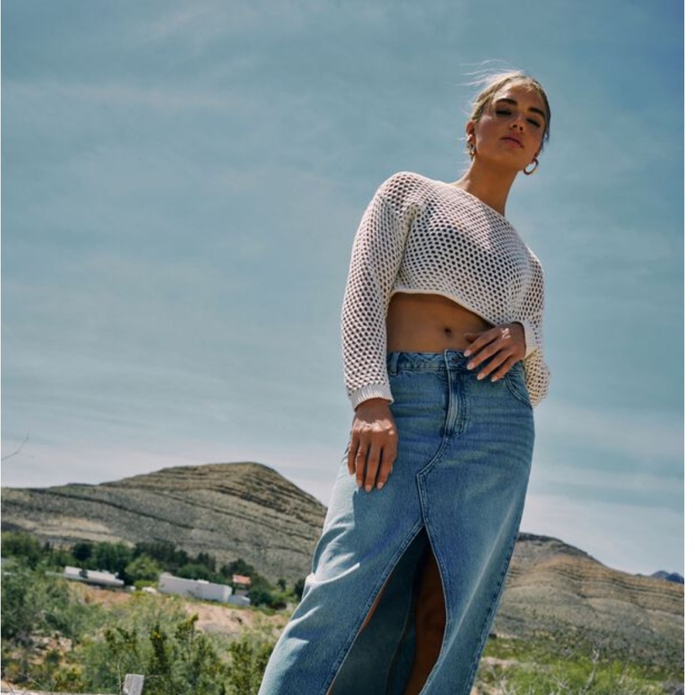 Denim Maxi Skirt Blue Women’s